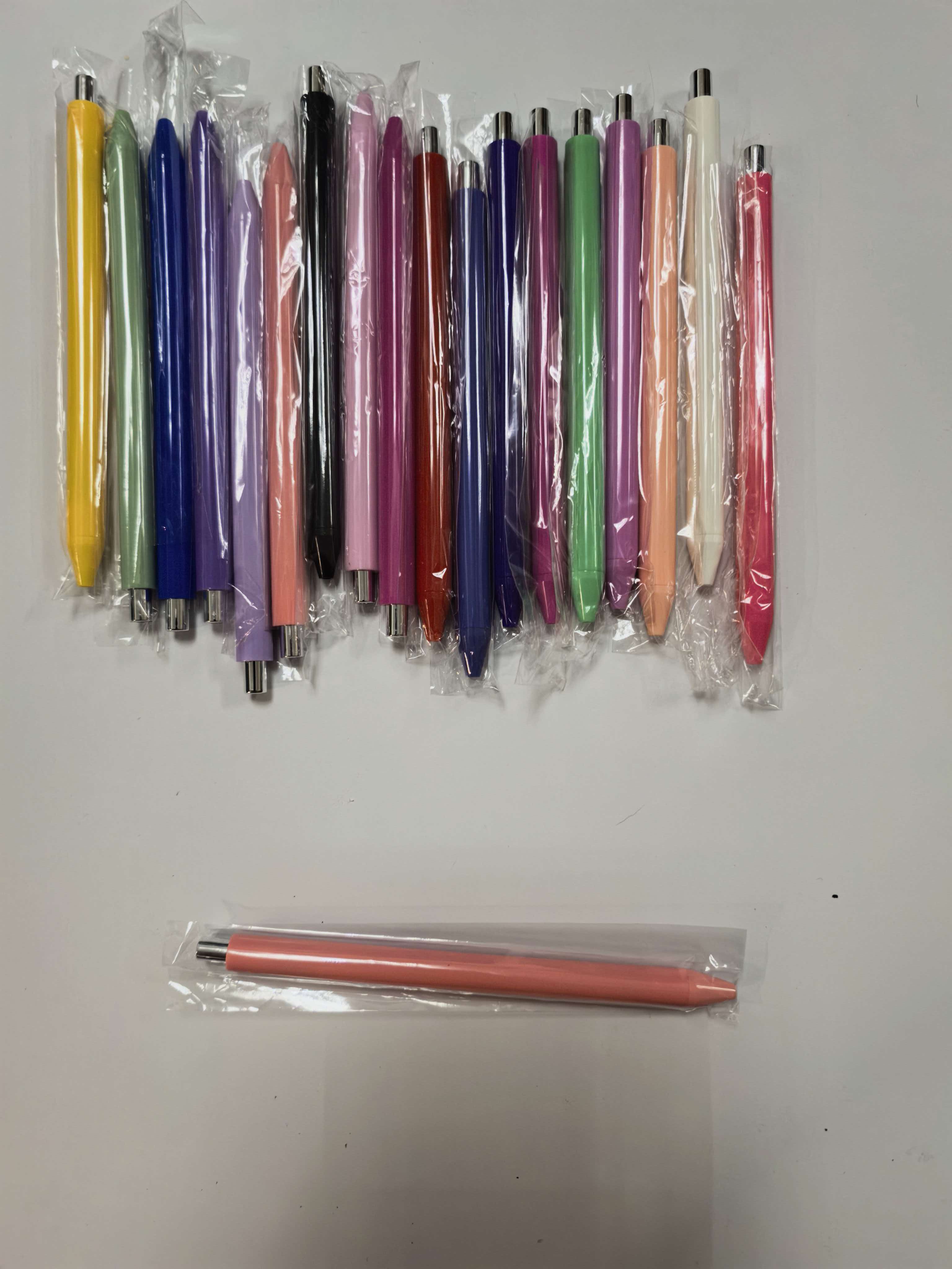 Wholesale Solid Color Retractable Ballpoint Pens, Custom Logo Blank Click Pens, Wraps available, gift sets
