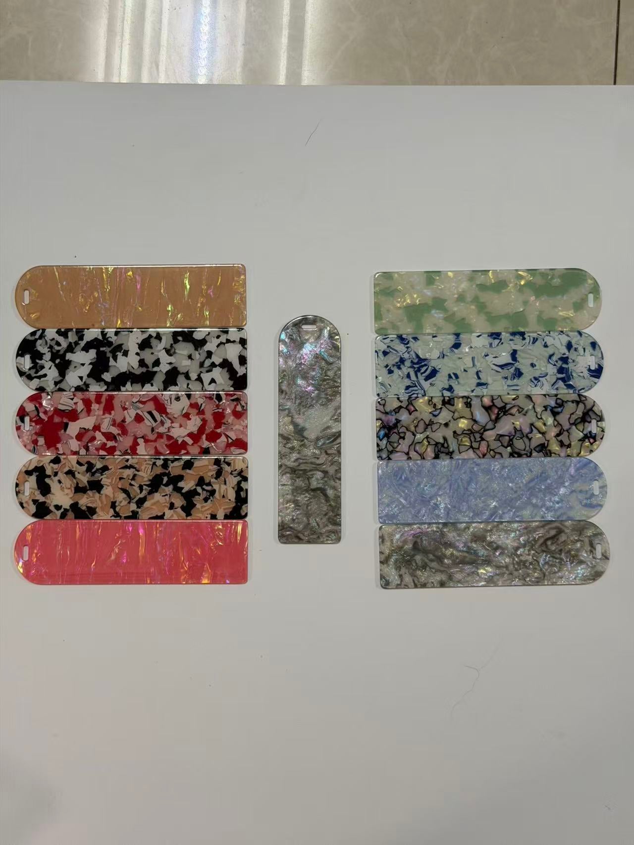 DIY Blank Acrylic Bookmarks | Iridescent Marble Shell Confetti Acrylic Bookmark Blanks For Sublimation & Craft Gifts