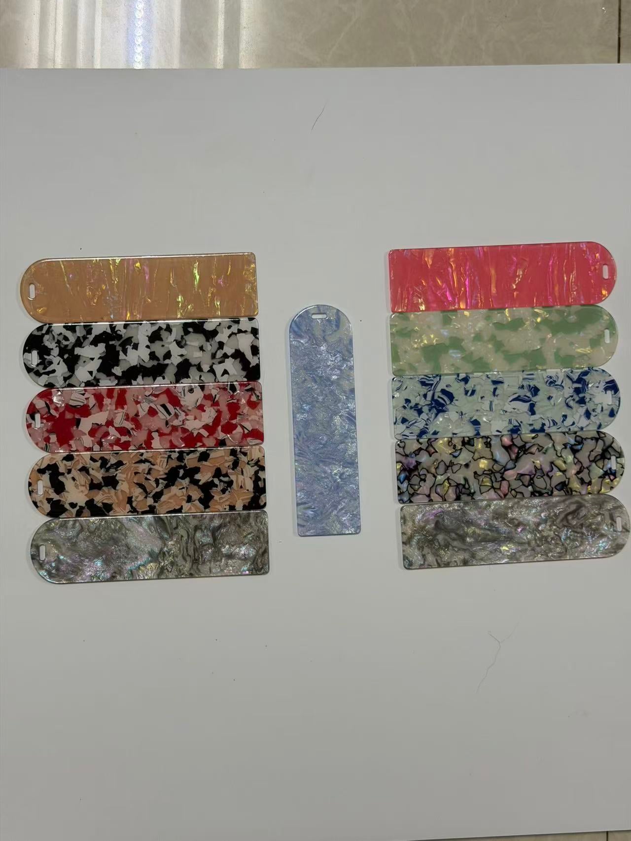 DIY Blank Acrylic Bookmarks | Iridescent Marble Shell Confetti Acrylic Bookmark Blanks For Sublimation & Craft Gifts