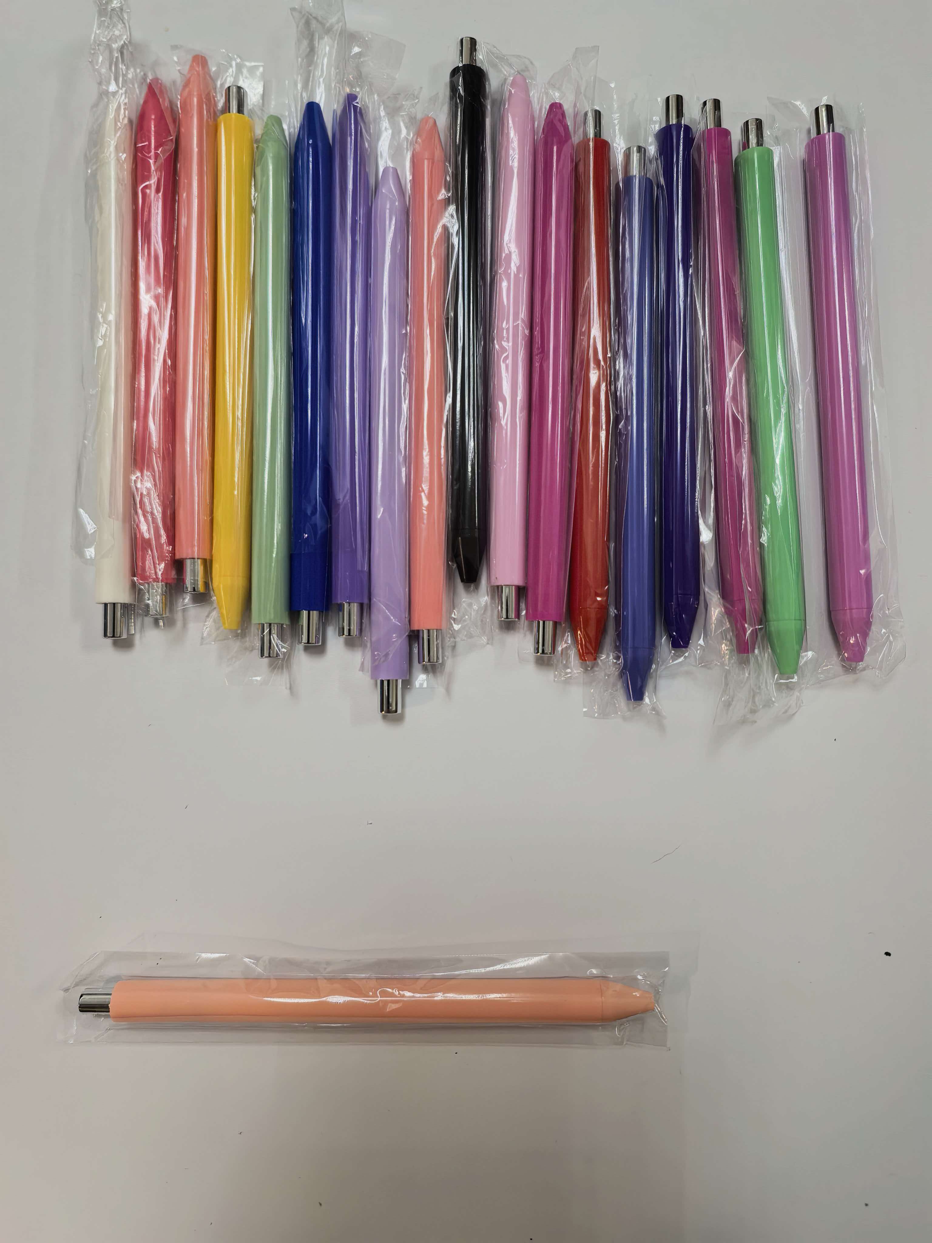Wholesale Solid Color Retractable Ballpoint Pens, Custom Logo Blank Click Pens, Wraps available, gift sets