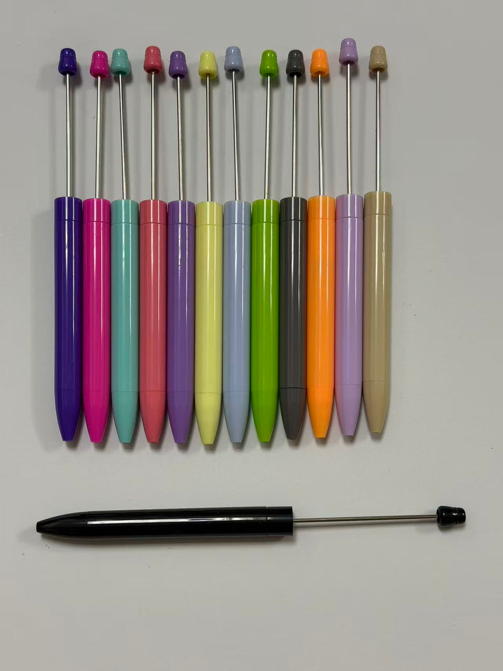 Wholesale Macaron Beadable Blank Pens, Reusable Metal DIY Bead Pen, Craft Making Supplies For Jewelry Creator