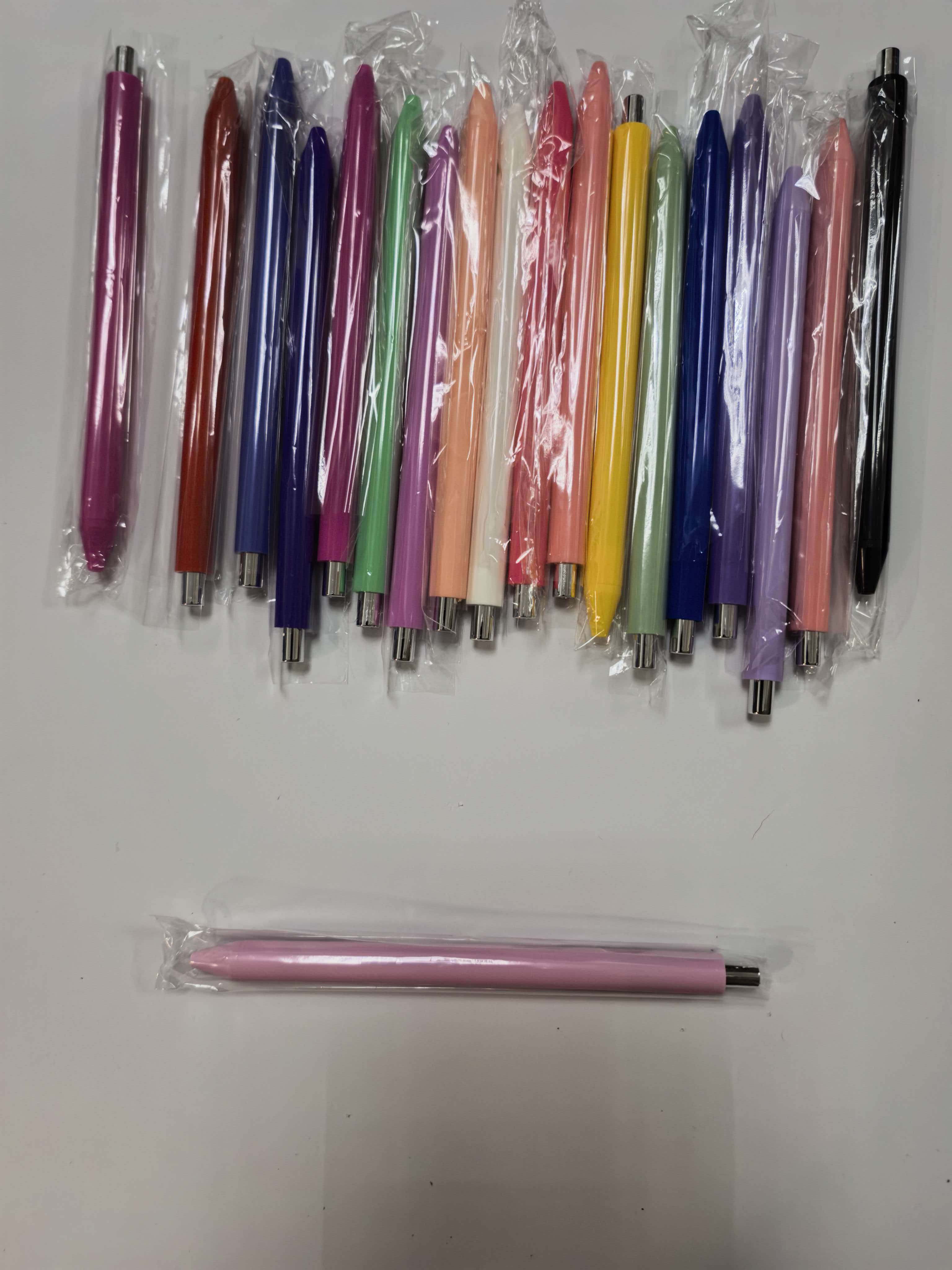 Wholesale Solid Color Retractable Ballpoint Pens, Custom Logo Blank Click Pens, Wraps available, gift sets