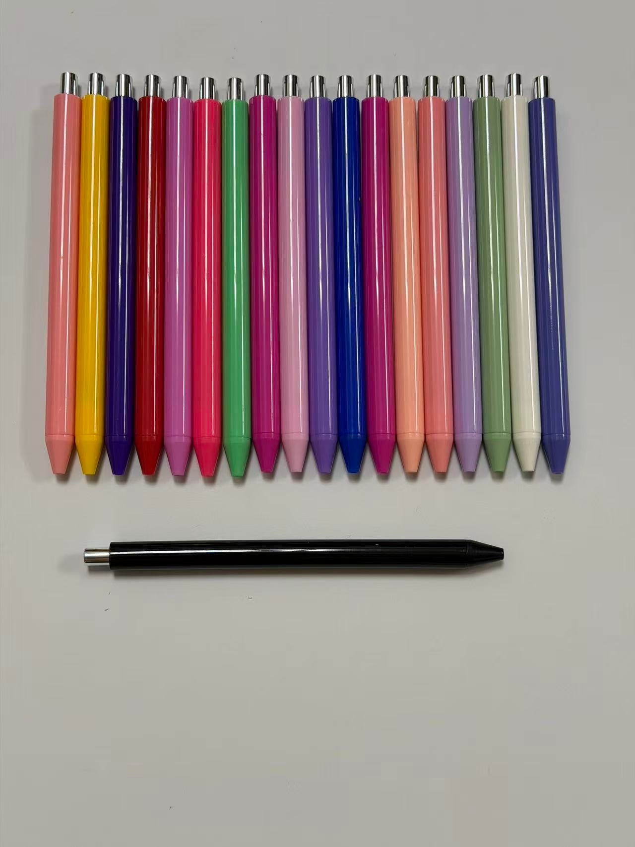 Wholesale Solid Color Retractable Ballpoint Pens, Custom Logo Blank Click Pens, Wraps available, gift sets