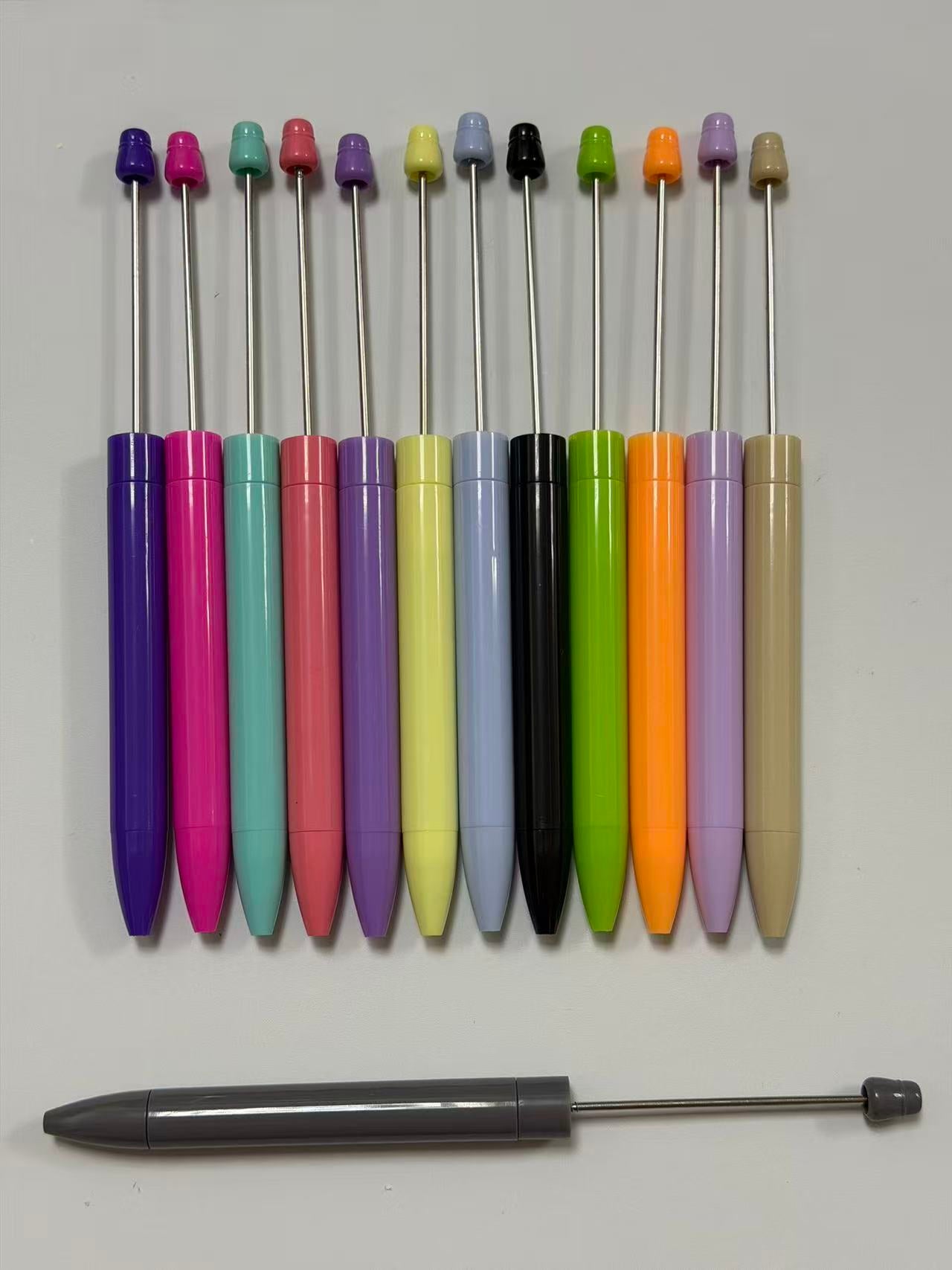 Wholesale Macaron Beadable Blank Pens, Reusable Metal DIY Bead Pen, Craft Making Supplies For Jewelry Creator