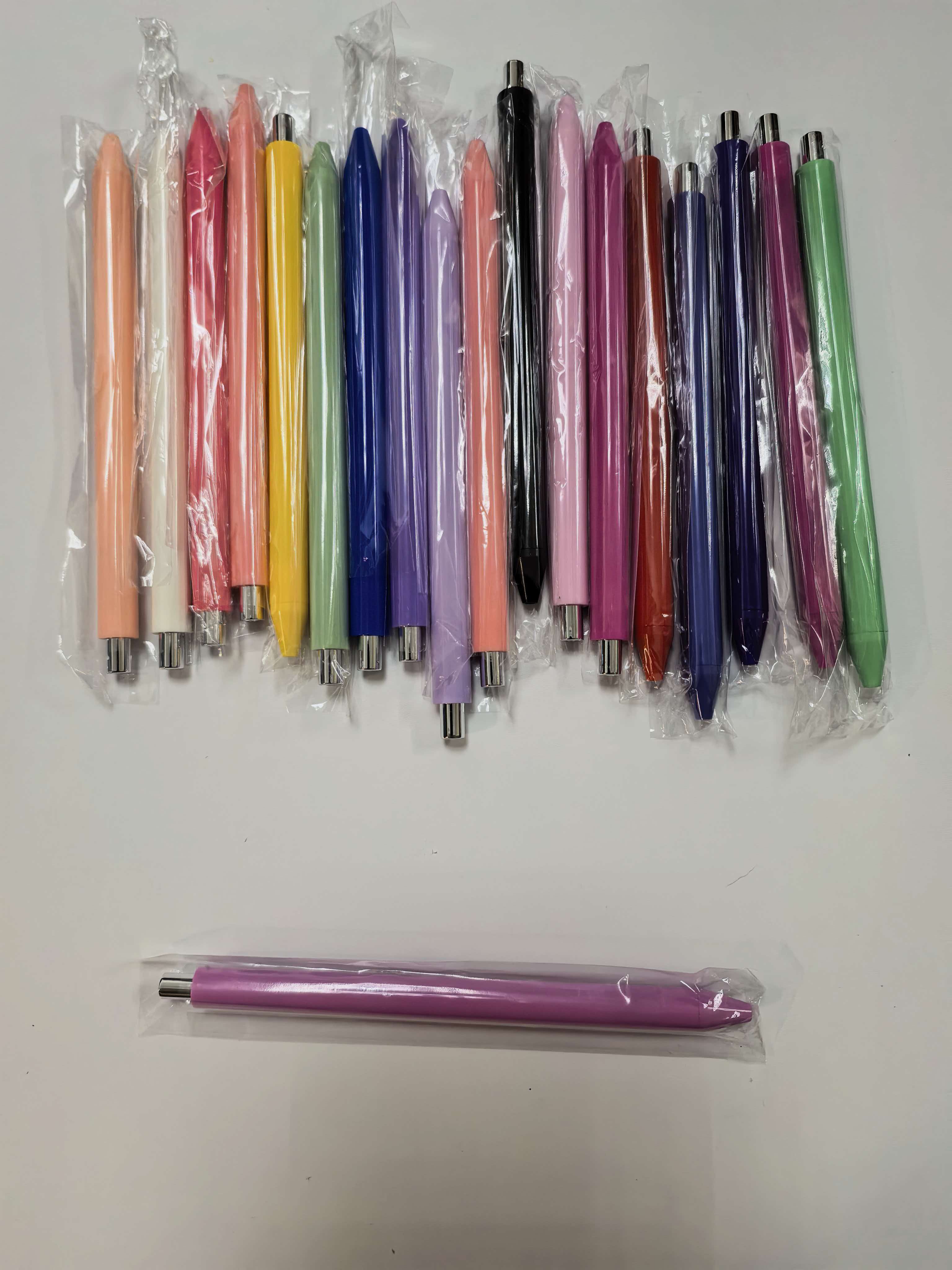 Wholesale Solid Color Retractable Ballpoint Pens, Custom Logo Blank Click Pens, Wraps available, gift sets