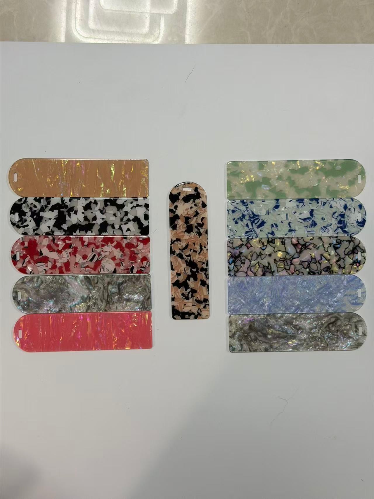 DIY Blank Acrylic Bookmarks | Iridescent Marble Shell Confetti Acrylic Bookmark Blanks For Sublimation & Craft Gifts