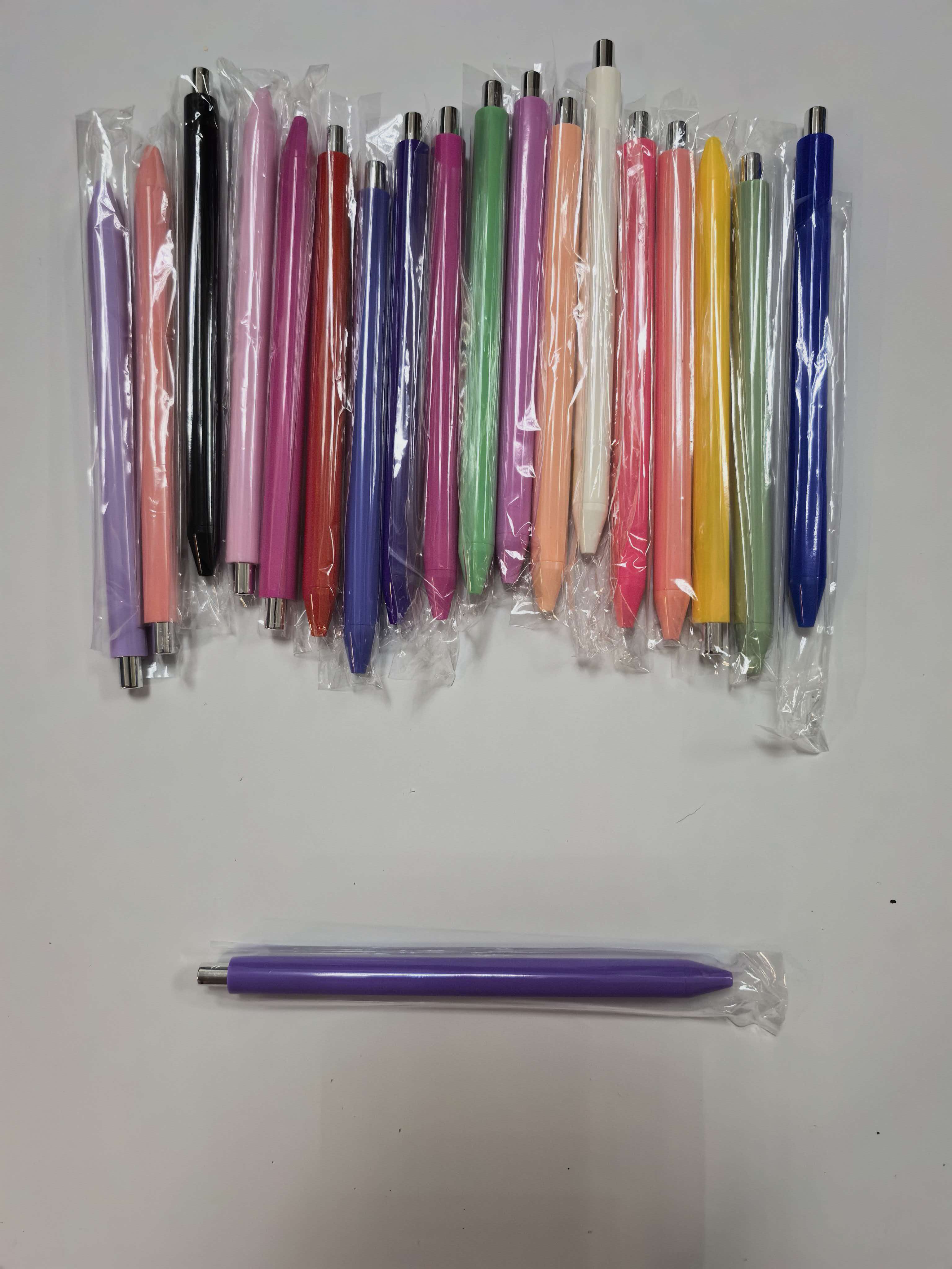 Wholesale Solid Color Retractable Ballpoint Pens, Custom Logo Blank Click Pens, Wraps available, gift sets