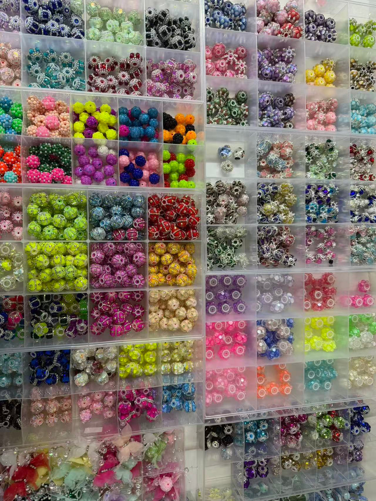 Wholesale Mixed Color Handmade Rhinestone Large Hole European Beads, Clay Beads for DIY Bracelet Jewelry Making