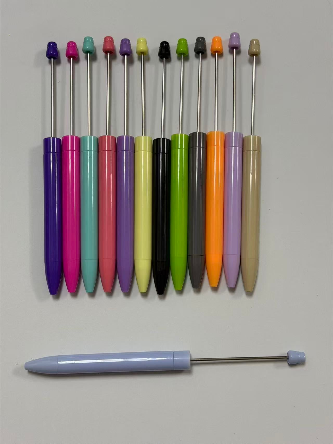 Wholesale Macaron Beadable Blank Pens, Reusable Metal DIY Bead Pen, Craft Making Supplies For Jewelry Creator