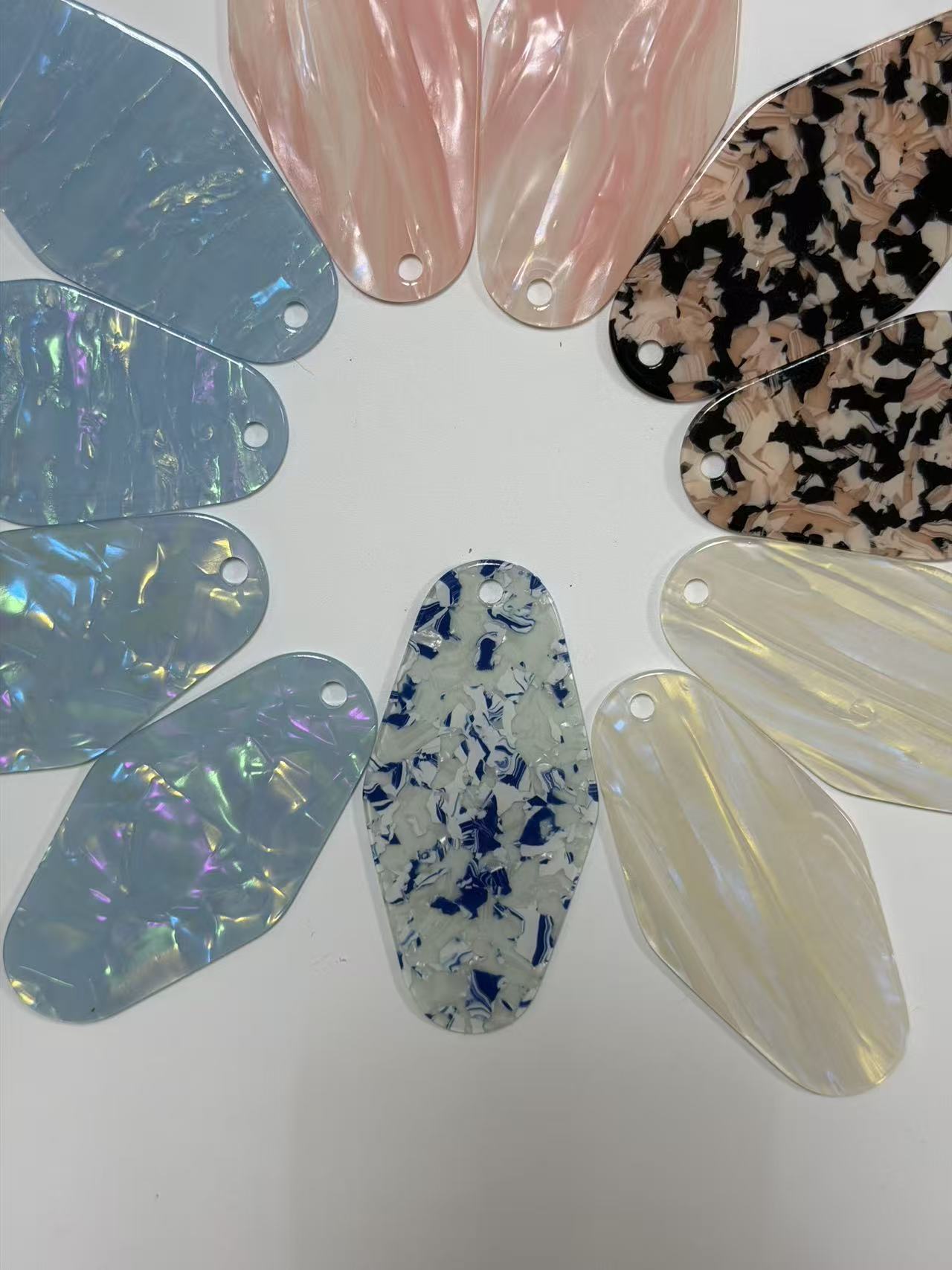 DIY Blank Acrylic Drop Earrings | Iridescent Pearl Confetti Shell Teardrop Earring Blanks For Jewelry Craft Wraps avaiavble