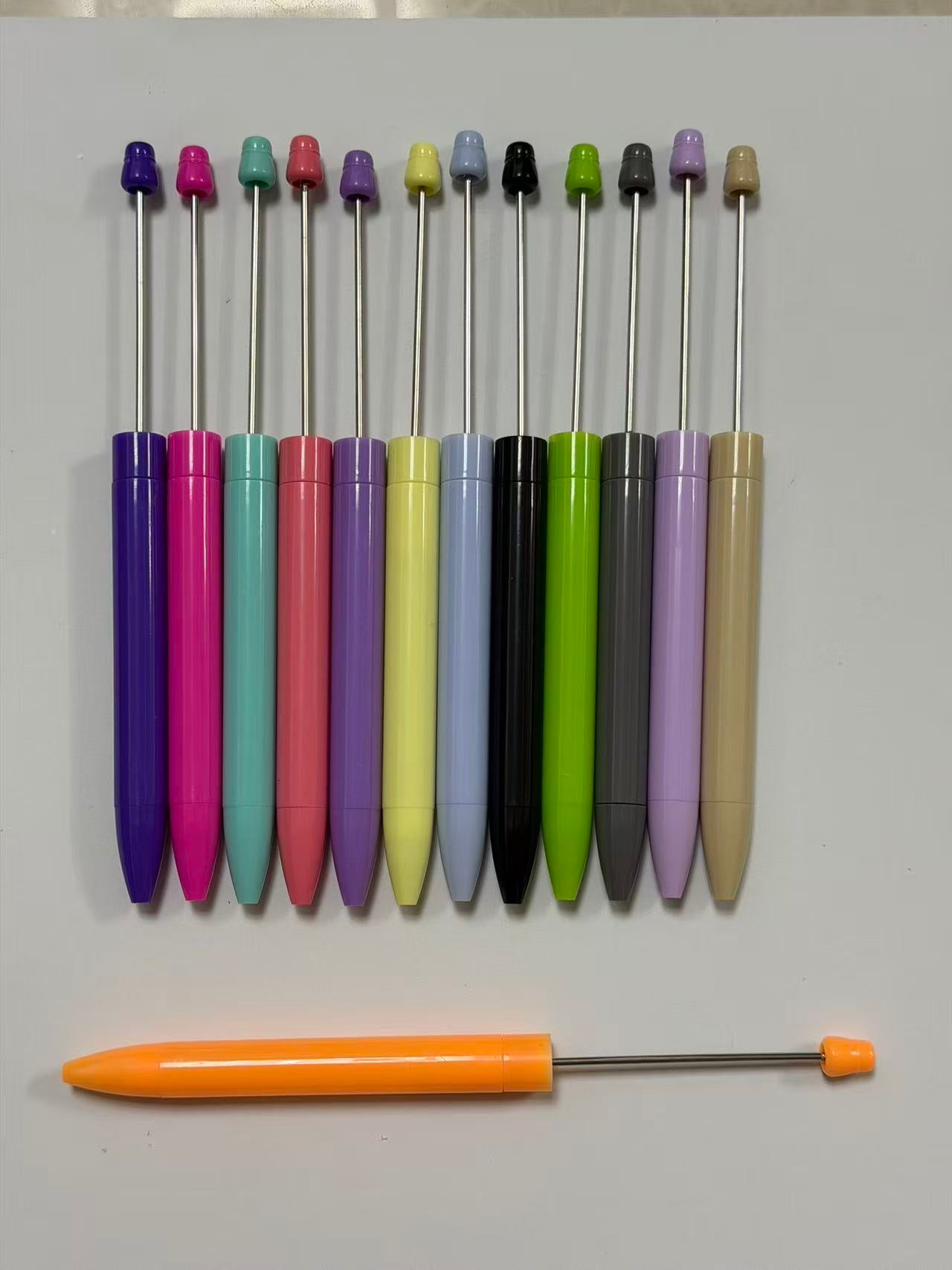 Wholesale Macaron Beadable Blank Pens, Reusable Metal DIY Bead Pen, Craft Making Supplies For Jewelry Creator