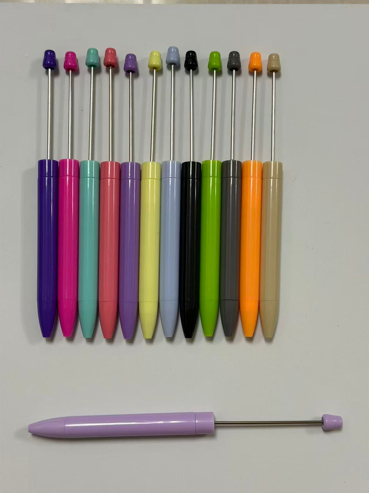 Wholesale Macaron Beadable Blank Pens, Reusable Metal DIY Bead Pen, Craft Making Supplies For Jewelry Creator