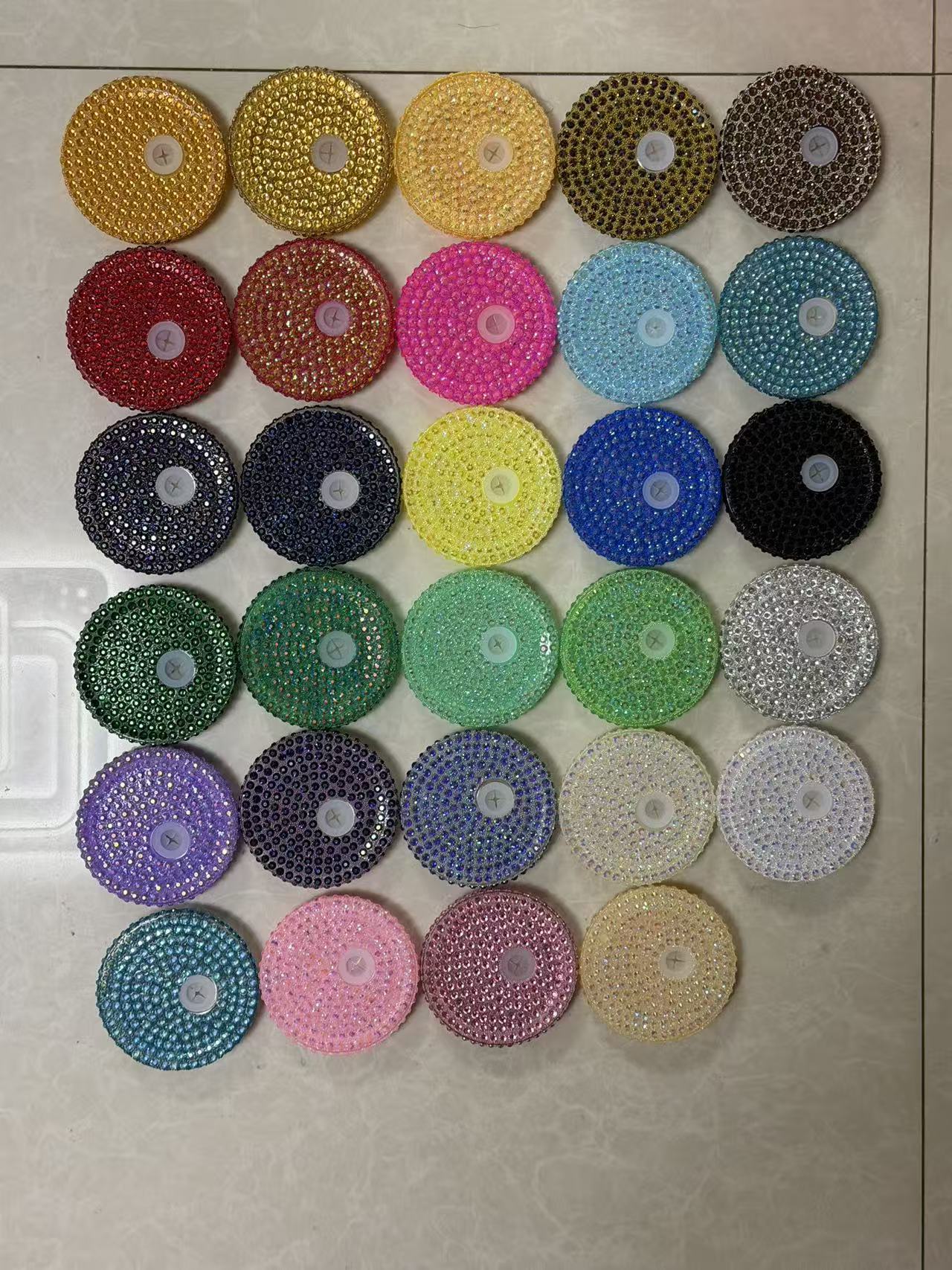 16oz Sparkling Rhinestone Tumbler Lids | Multi-Color Diamond Crystal Bling Cup Covers With Straw Sip Opening Multicolor Glitter Rhinestone Cup Topper For 16oz Cups