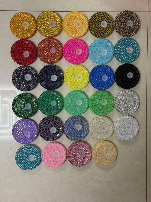 16oz Sparkling Rhinestone Tumbler Lids | Multi-Color Diamond Crystal Bling Cup Covers With Straw Sip Opening Multicolor Glitter Rhinestone Cup Topper For 16oz Cups