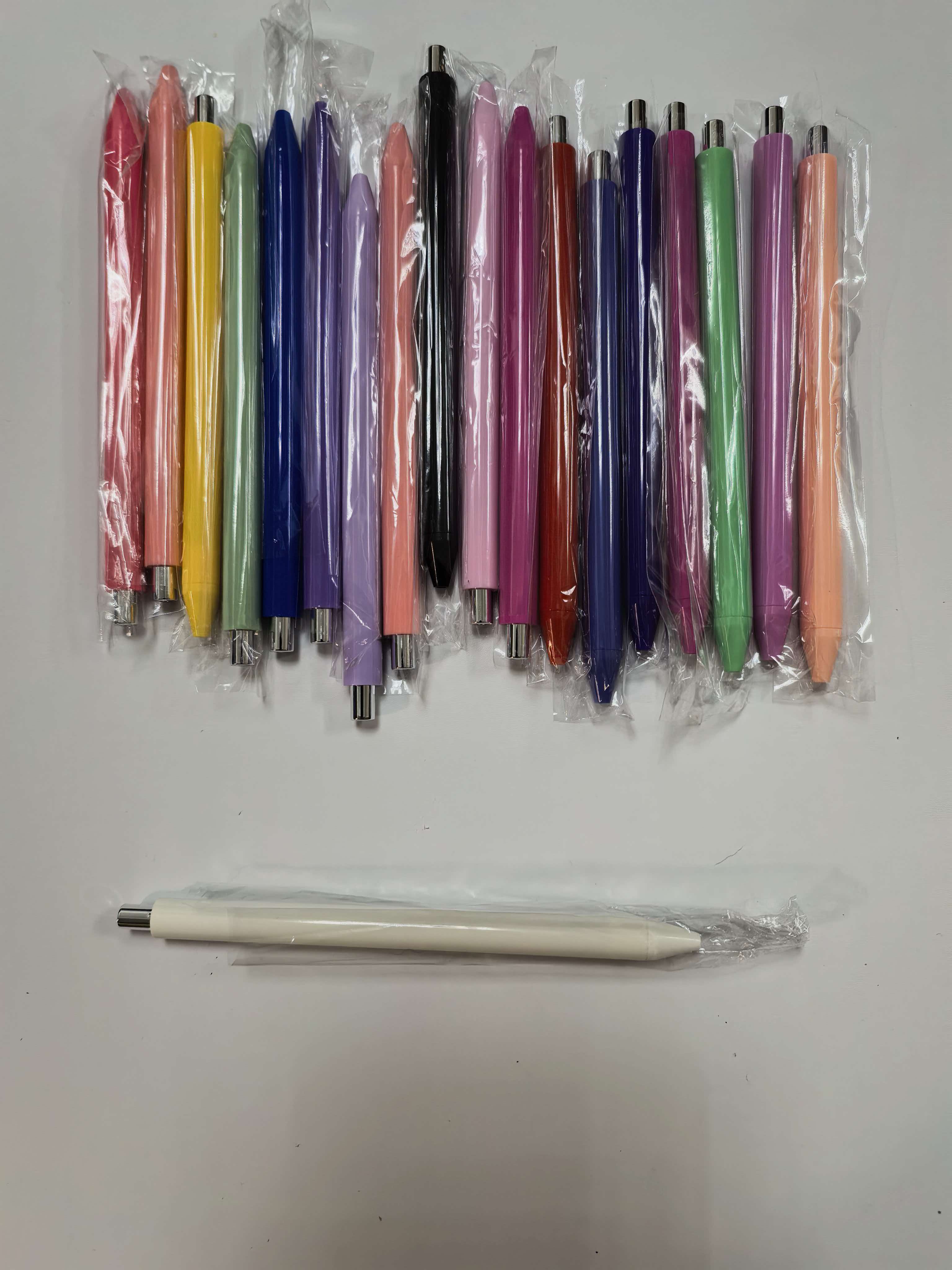 Wholesale Solid Color Retractable Ballpoint Pens, Custom Logo Blank Click Pens, Wraps available, gift sets