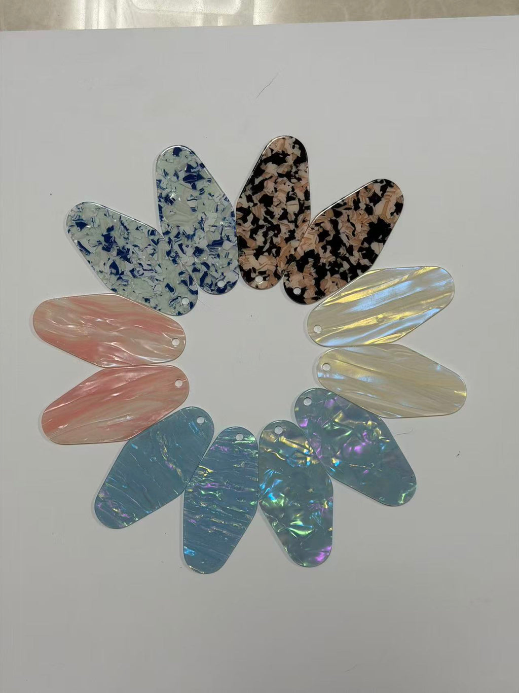 DIY Blank Acrylic Drop Earrings | Iridescent Pearl Confetti Shell Teardrop Earring Blanks For Jewelry Craft Wraps avaiavble