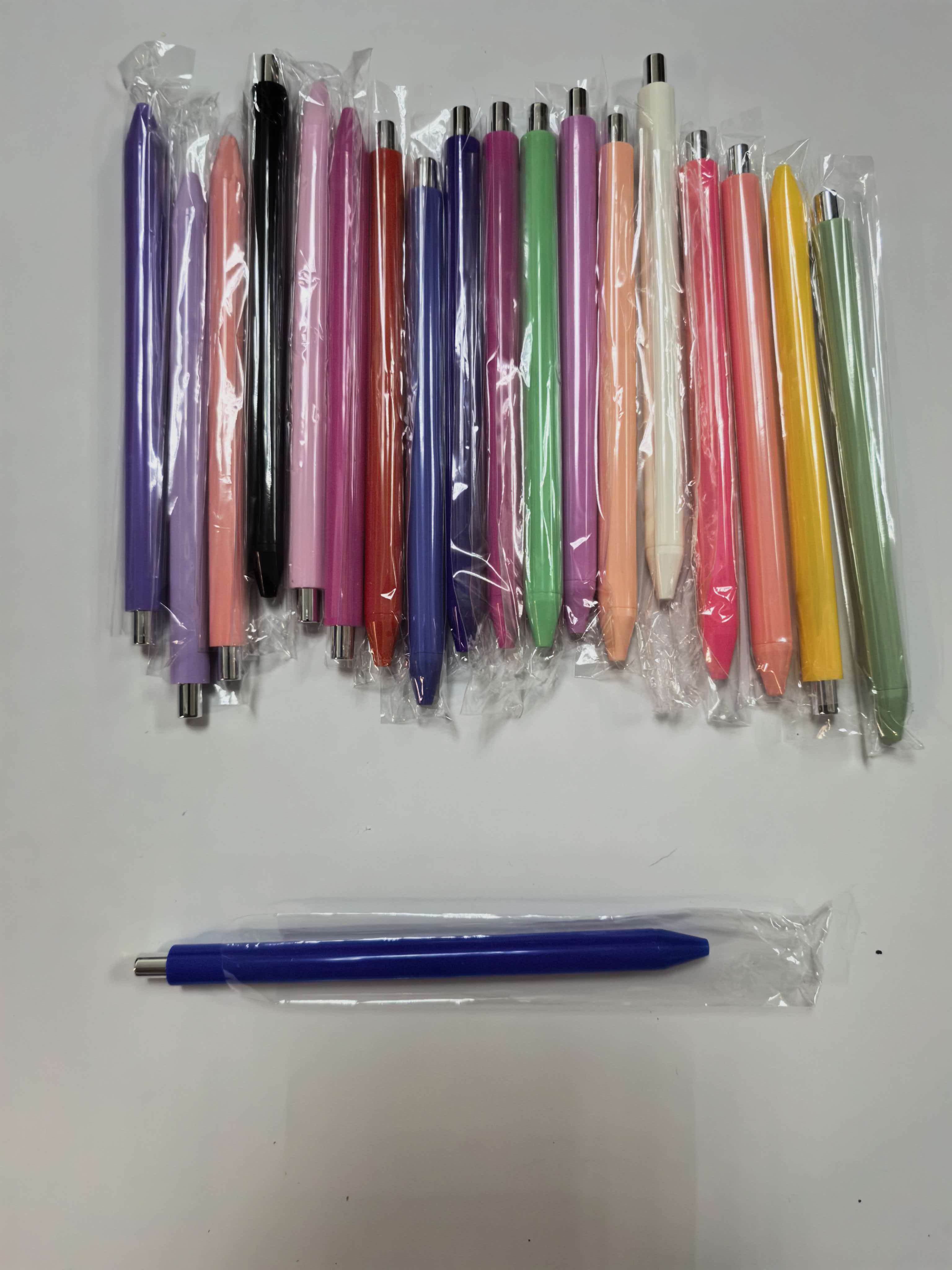 Wholesale Solid Color Retractable Ballpoint Pens, Custom Logo Blank Click Pens, Wraps available, gift sets