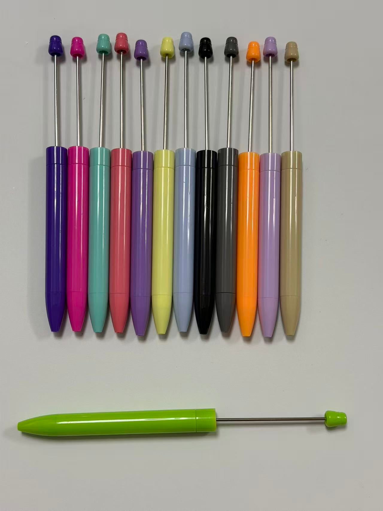 Wholesale Macaron Beadable Blank Pens, Reusable Metal DIY Bead Pen, Craft Making Supplies For Jewelry Creator