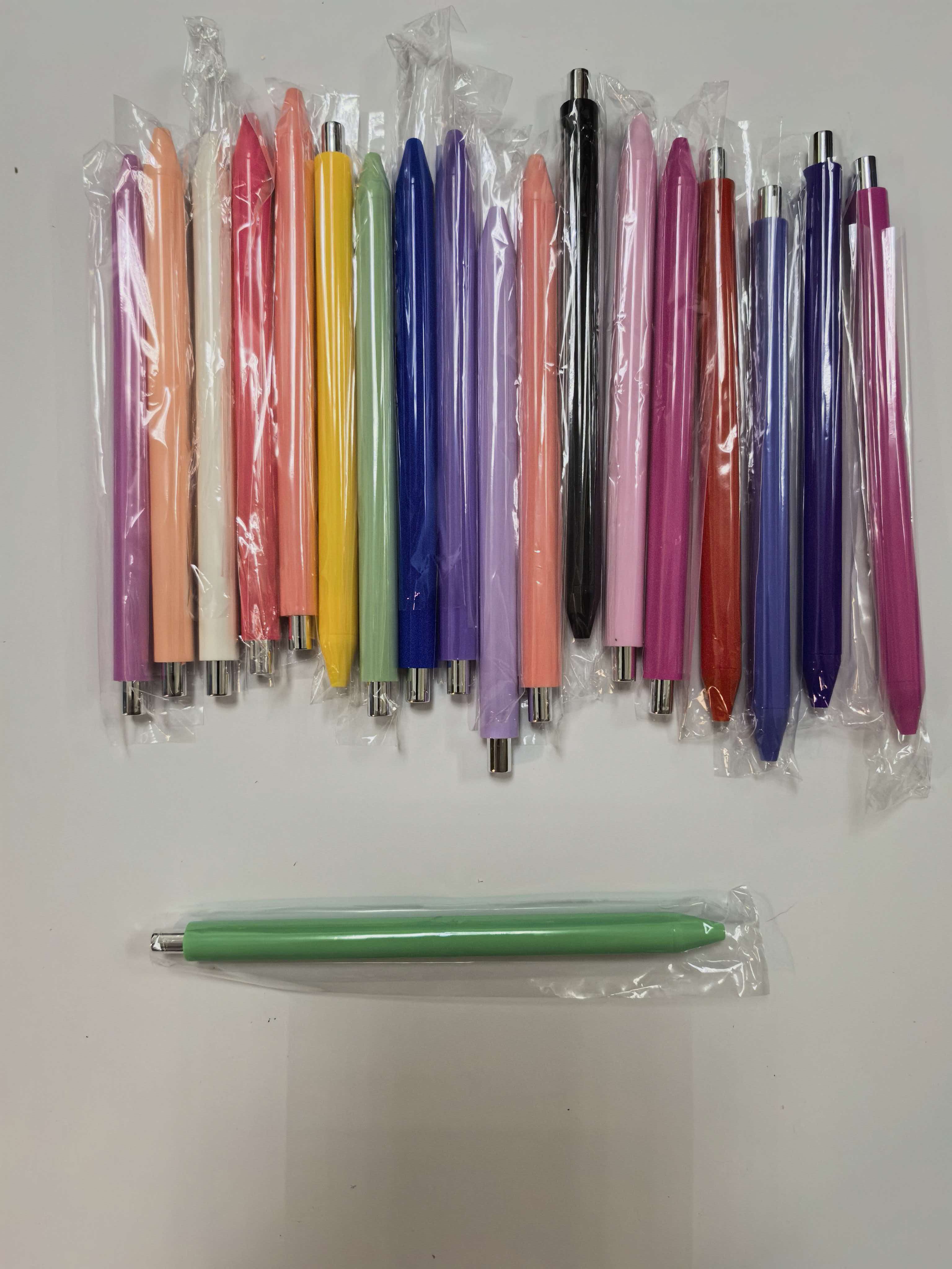 Wholesale Solid Color Retractable Ballpoint Pens, Custom Logo Blank Click Pens, Wraps available, gift sets