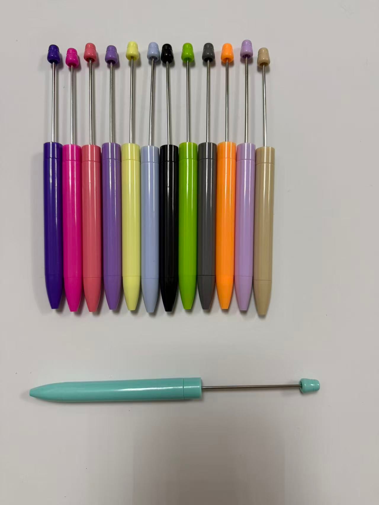 Wholesale Macaron Beadable Blank Pens, Reusable Metal DIY Bead Pen, Craft Making Supplies For Jewelry Creator