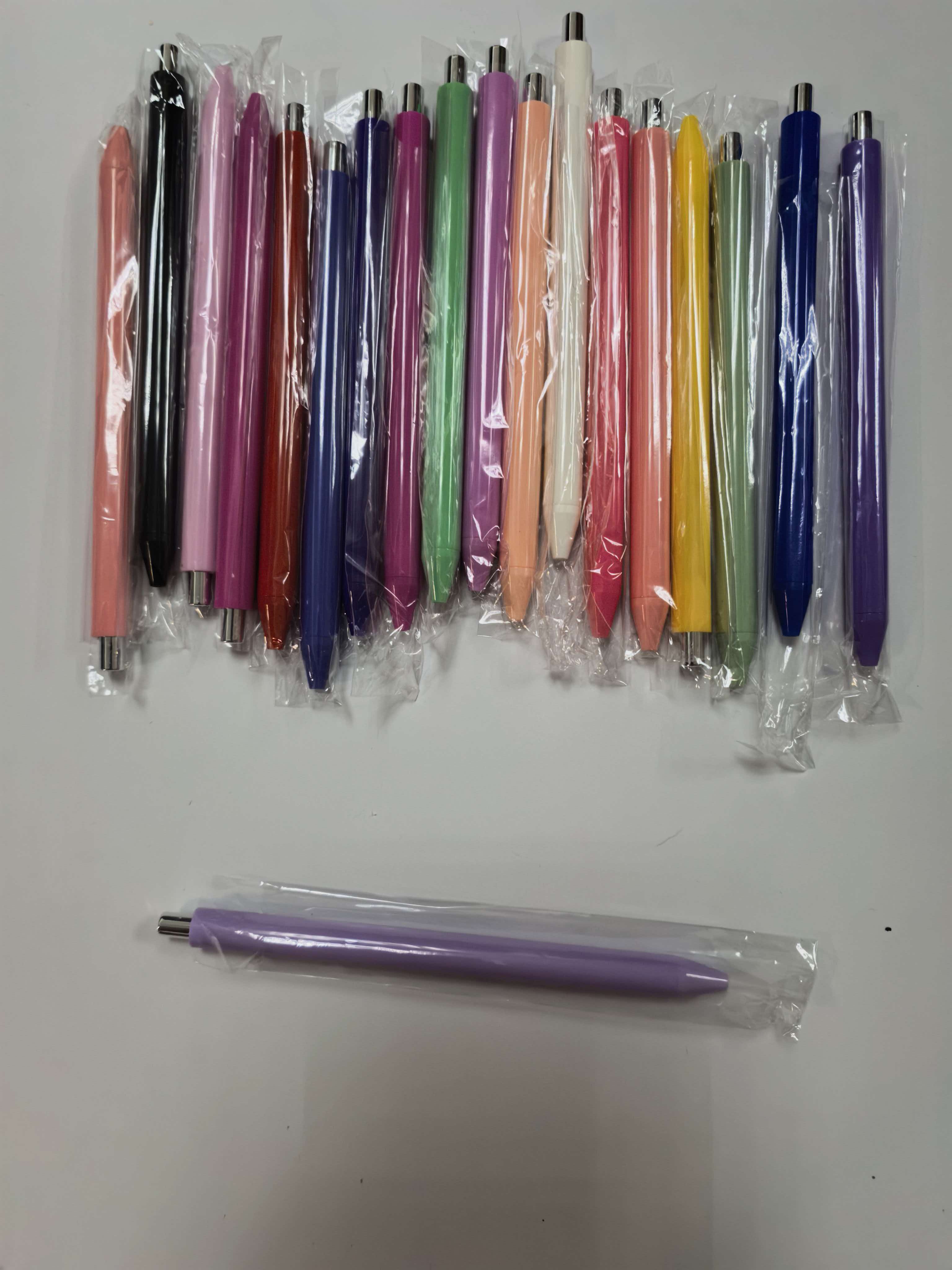 Wholesale Solid Color Retractable Ballpoint Pens, Custom Logo Blank Click Pens, Wraps available, gift sets